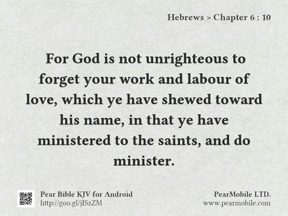 Hebrews, Chapter 6:10